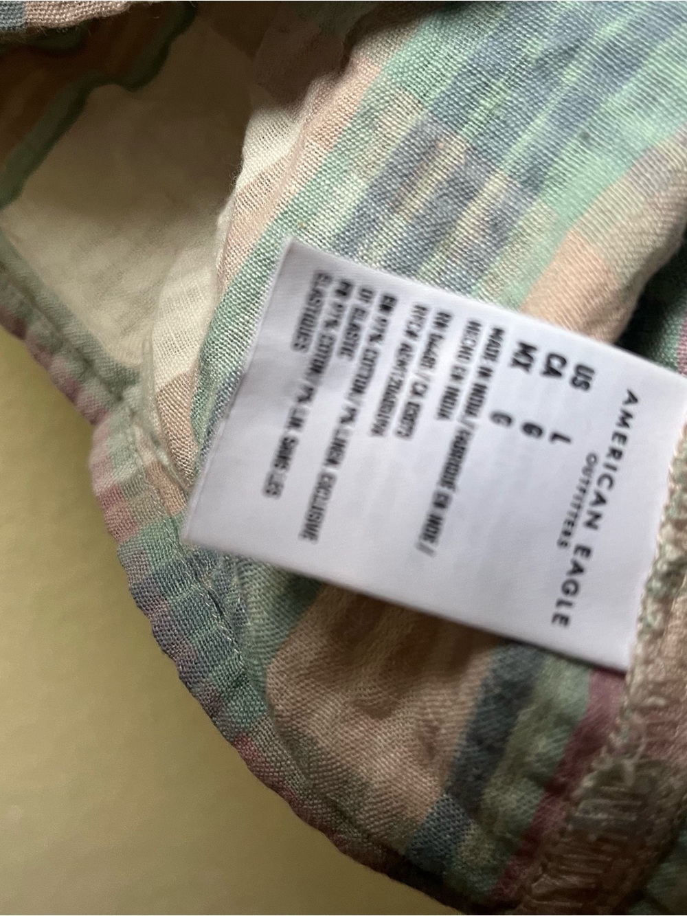 AEO Pastel Plaid Cotton Tank Top Cropped - Picture 5 of 5